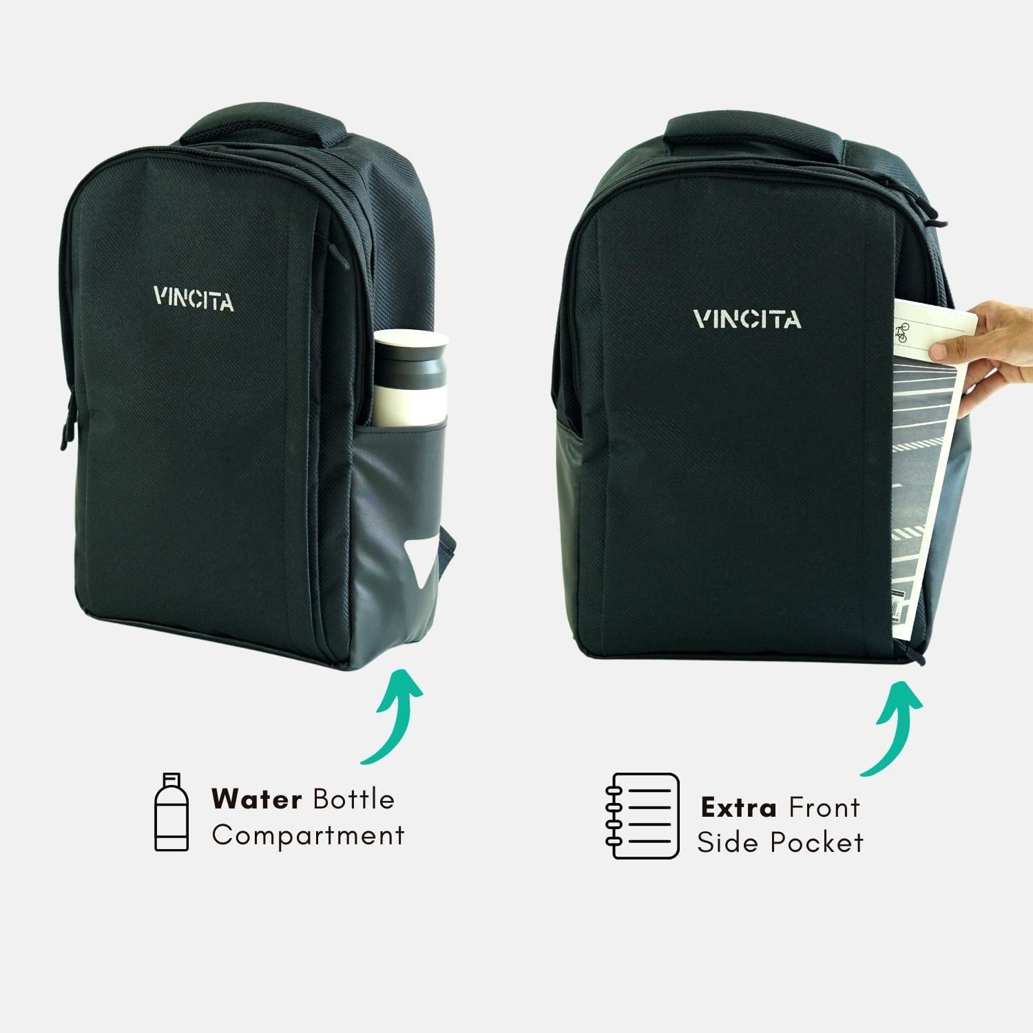 Vincita Co., Ltd. bicycle bag Black Link 2-In-1 Pannier Laptop Backpack