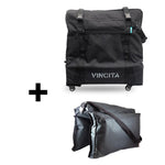 Vincita Co., Ltd. bicycle bag Sightseer 3.0 Transport Bag with 4 wheels for Brompton + Garment Bag