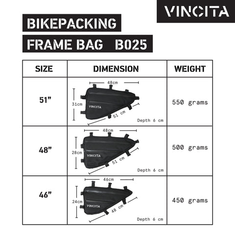 Vincita Co., Ltd. bicycle bag B025N Frame Bag for Bikepacking