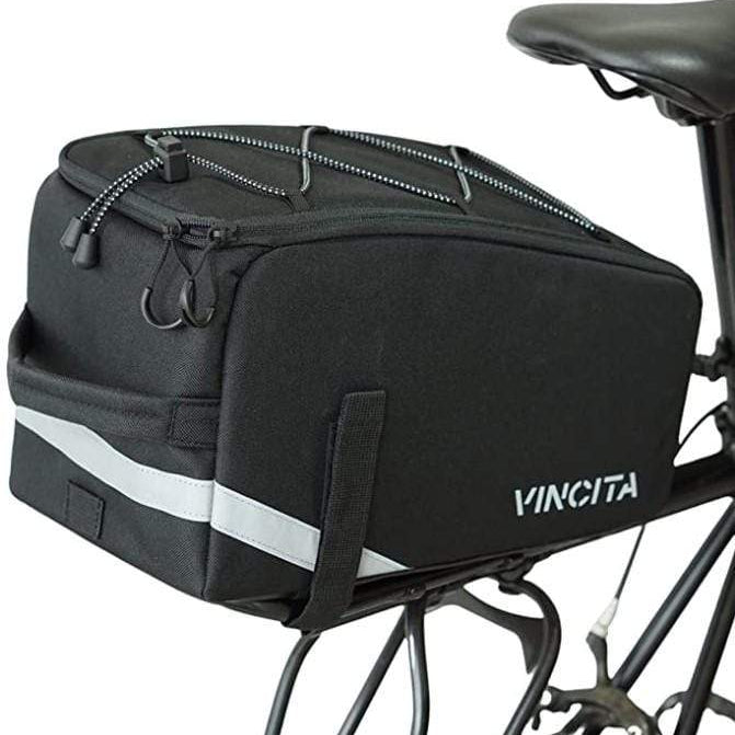 Vincita Co., Ltd. BLACK-BLUE Bike Trunk Bag - Bicycle Saddle Bag for Rear Rack