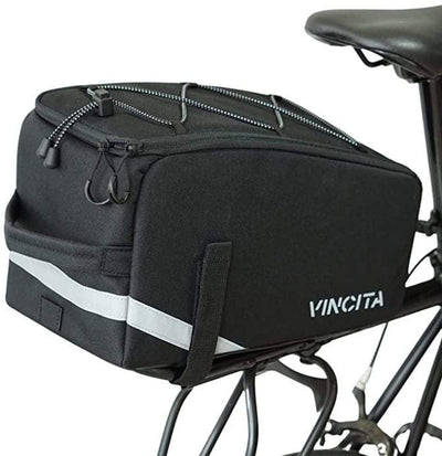 Vincita Co., Ltd. BLACK-BLUE Bike Trunk Bag - Bicycle Saddle Bag for Rear Rack