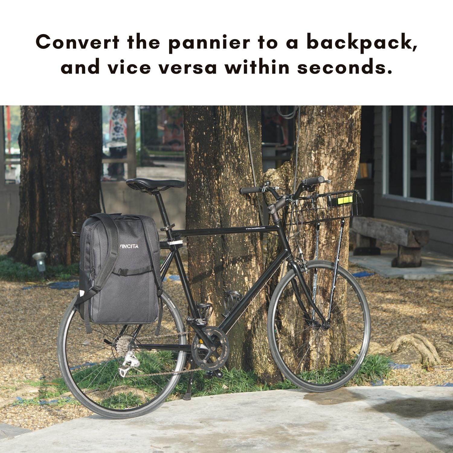 Vincita Co., Ltd. bicycle bag Black Link 2-In-1 Pannier Laptop Backpack