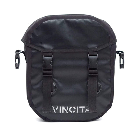 vincitabikebag bicycle bag Black Small Waterproof Single Pannier with Cover