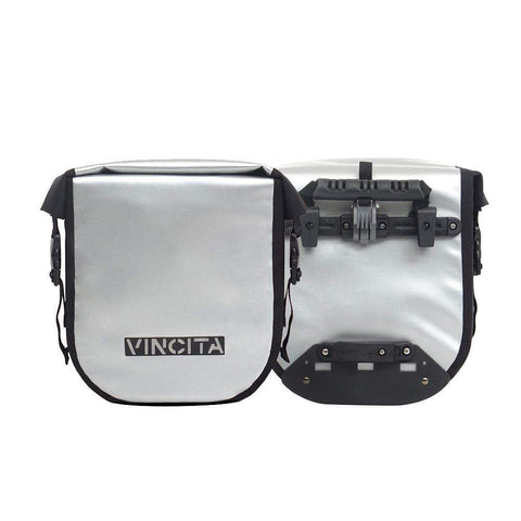 vincitabikebag bicycle bag Grey Waterproof Small Pannier (Pair) - Vincita Standard Clilp