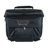 Mini front bag for Brompton, by Vincita Co., Ltd., compact and durable, for carrying essentials, attaches to the front of Brompton bikes, in black