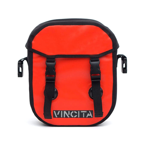 vincitabikebag bicycle bag Red Small Waterproof Single Pannier with Cover