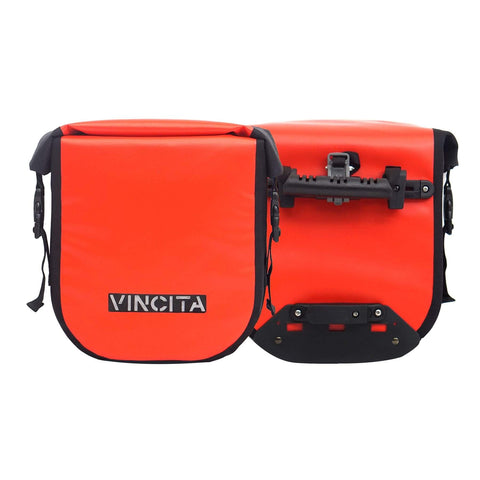 vincitabikebag bicycle bag Red Waterproof Small Pannier (Pair) - Vincita Standard Clilp
