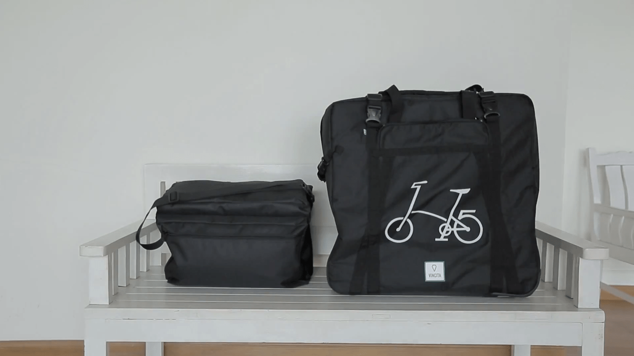 vincitabikebag bicycle bag Set 1: Soft Transport Bag for Brompton (B132B) + Garment Bag a.k.a. Sightseer